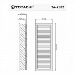 TOTACHI фильтр воздушный TA-2302 (16 54 694 66R, C33006, LX2061/1) Renault/Dacia Logan 1.6 10>